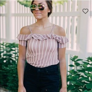 Poof cold shoulder top